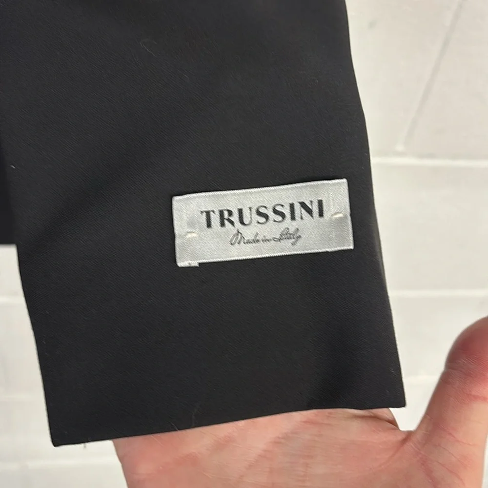 NEW 2 PC 50R ($1195) Trussini tux tuxedo suit pants wedding black 2 button wool